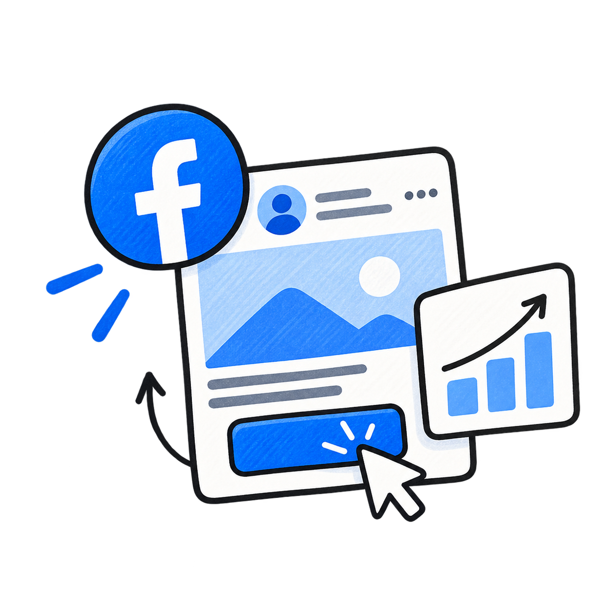 illustratie facebook adverteren