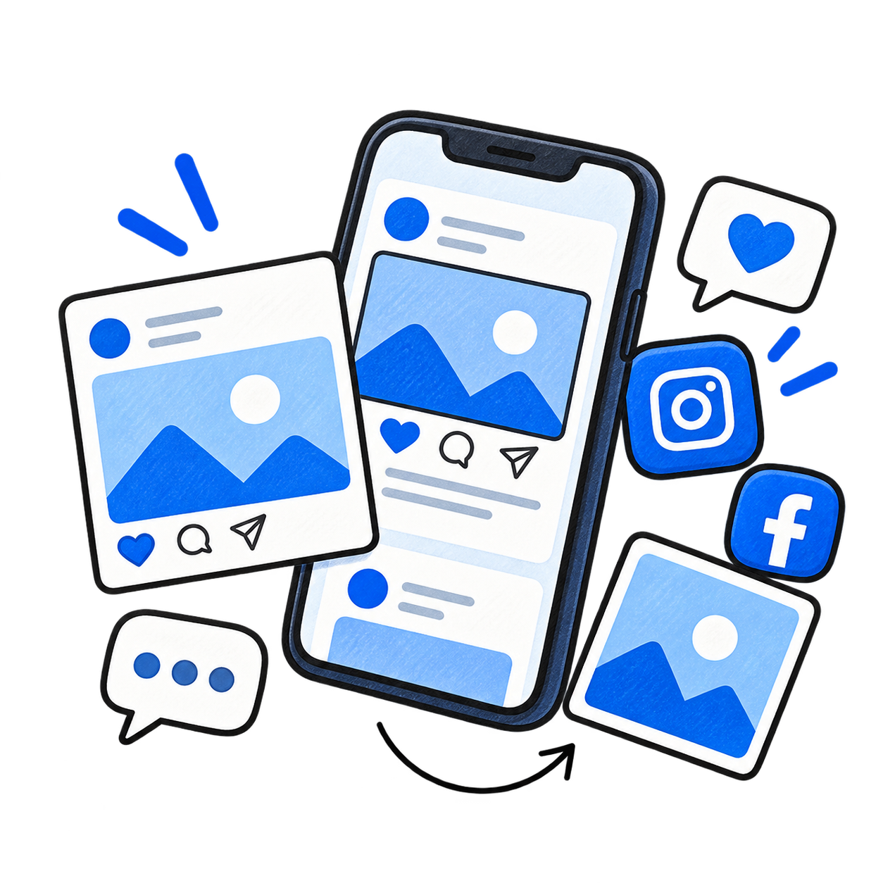 illustratie social media content