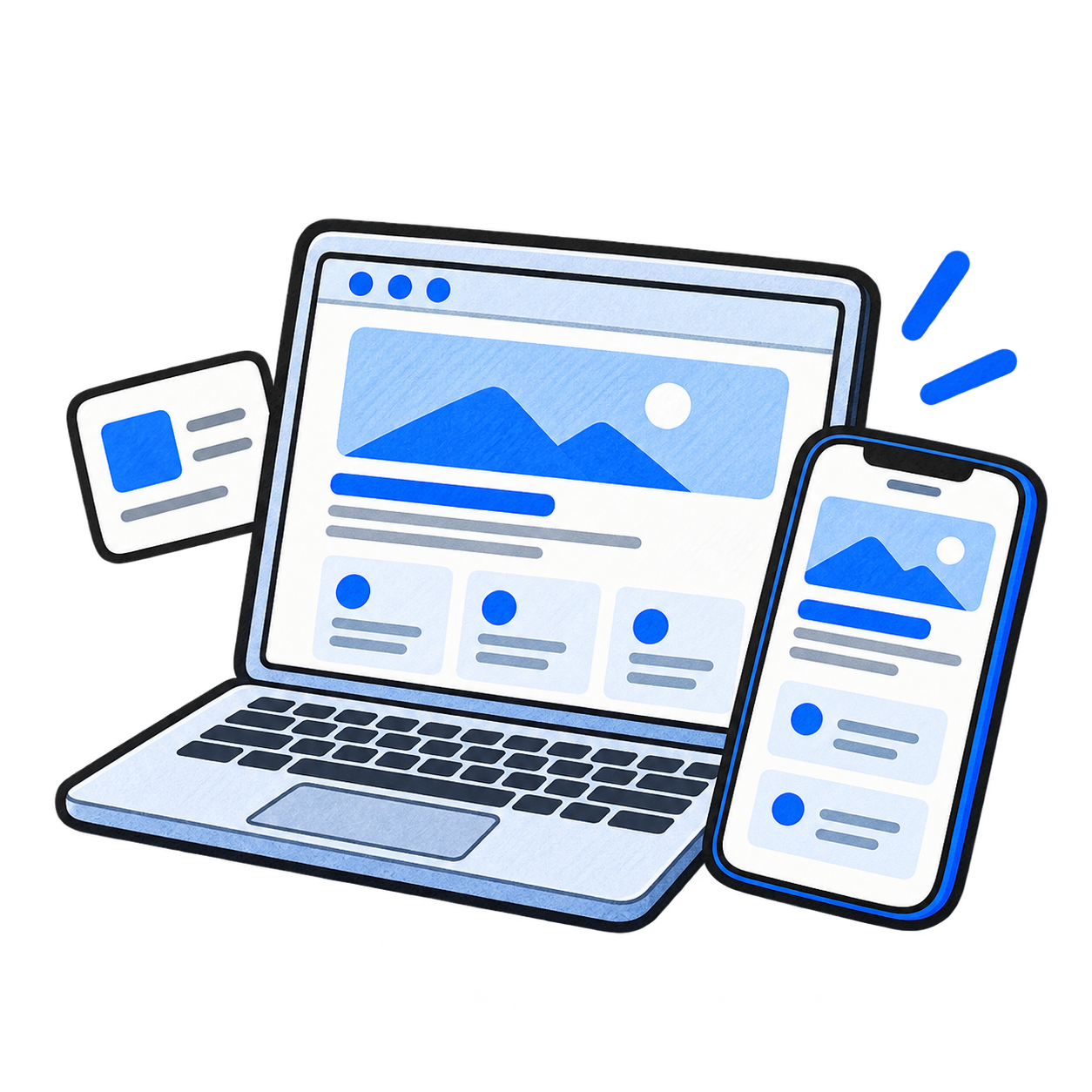 illustratie website ontwikkeling