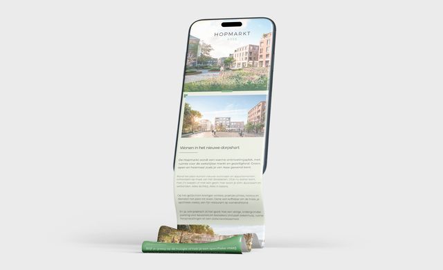 De website van Hopmarkt op een smartphone